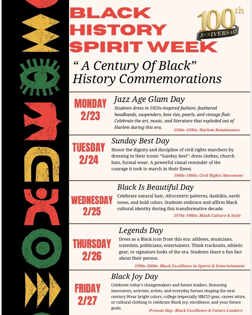 Black History Spirit Week 