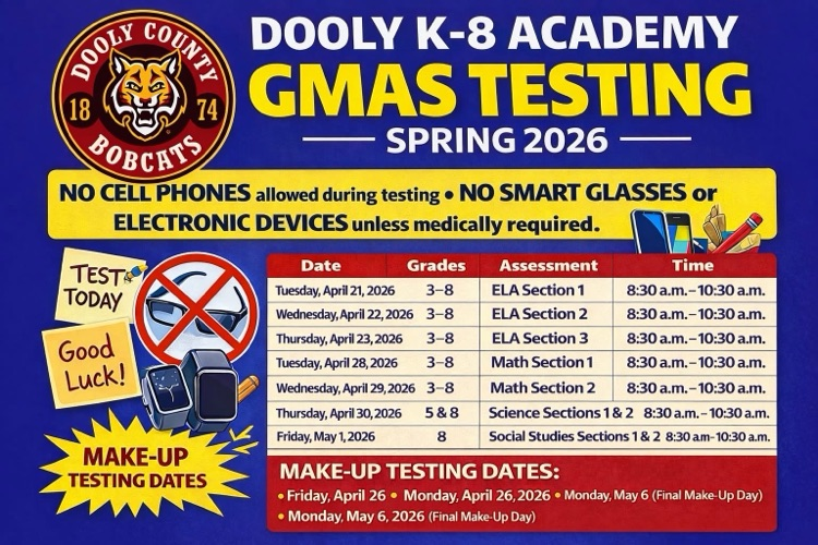 GMAS testing schedule 