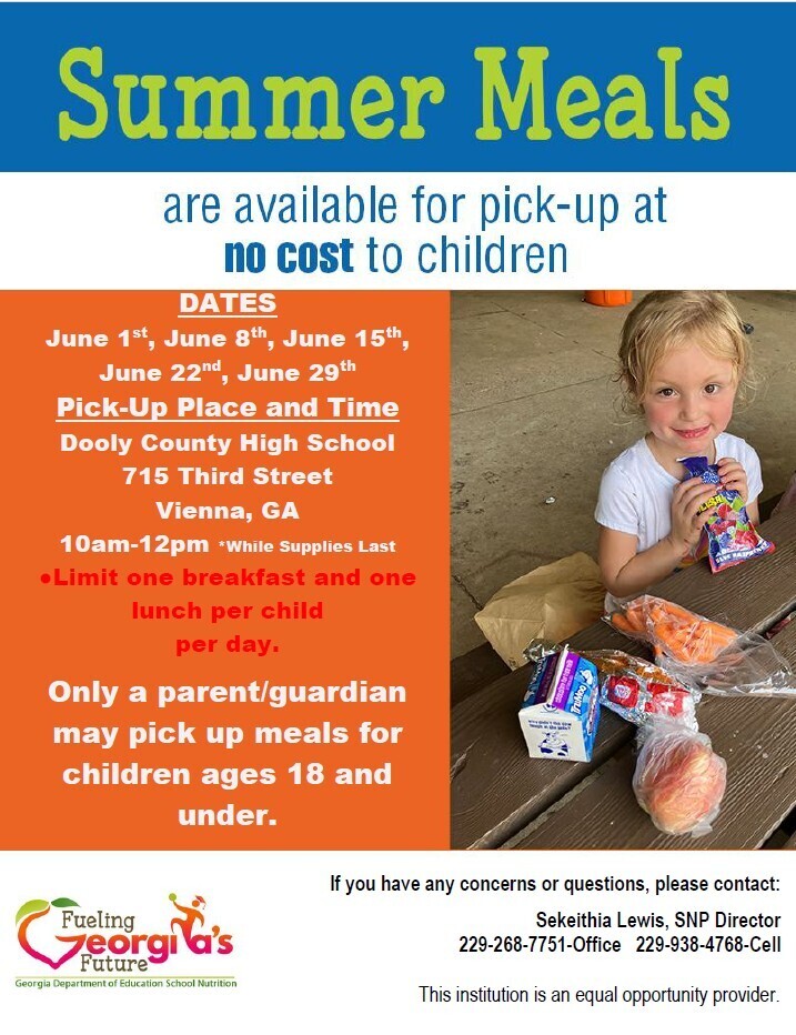 flyer about summer meals with information for 2026