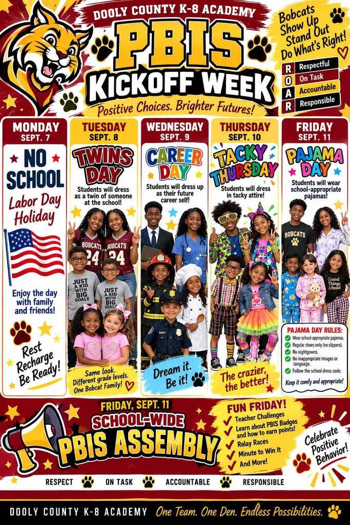 PBIS Kick-Off Week- September 7-11, 2026