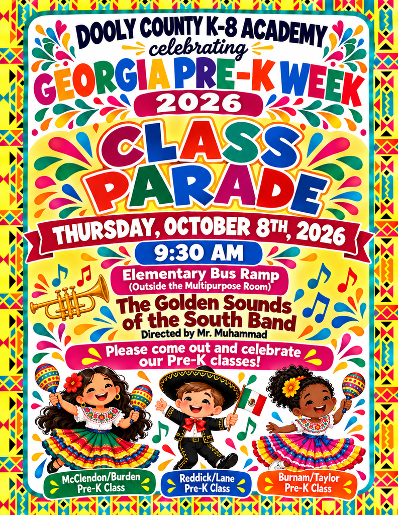 AI flyer promoting prek class parade with a hispanic theme