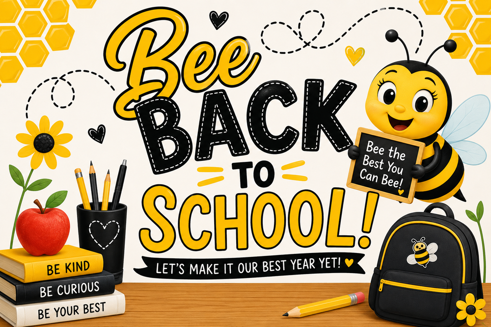 image of bee with bookback