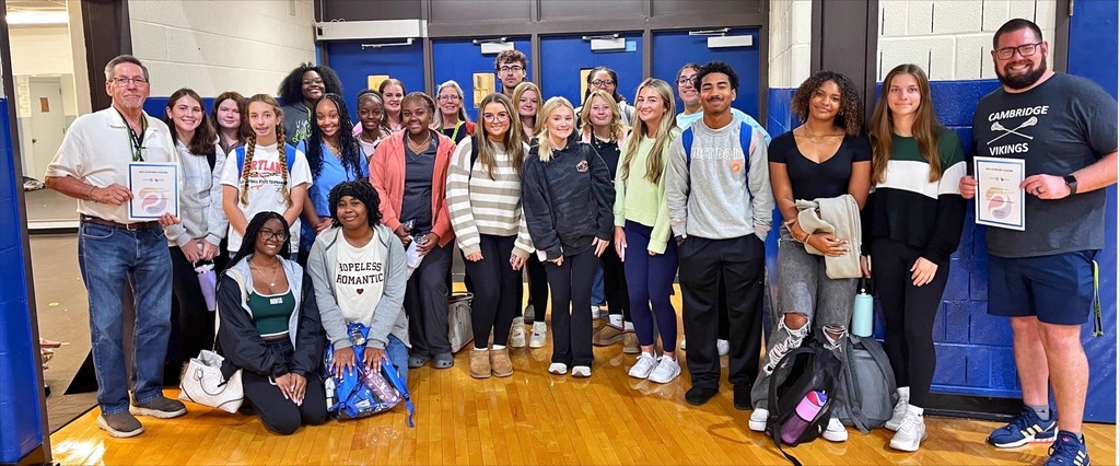 Large group of young people