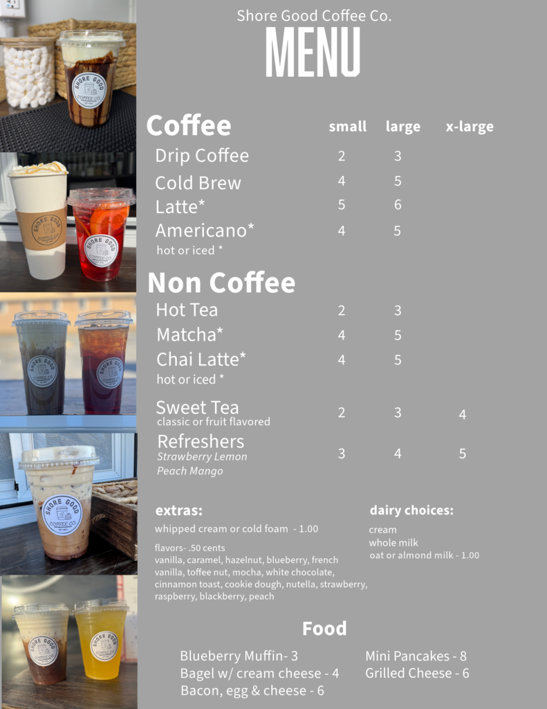 coffee menu