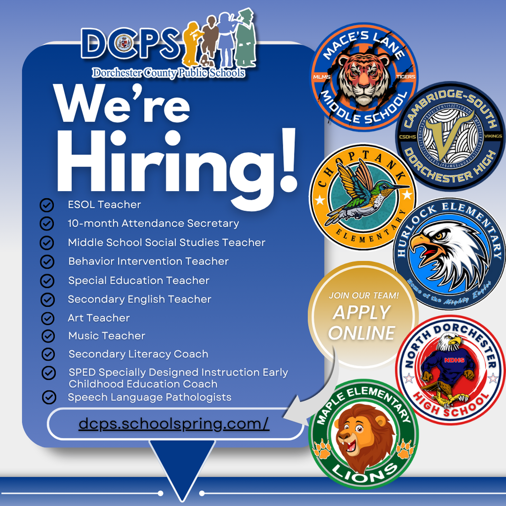 DCPS is hiring. Apply online.