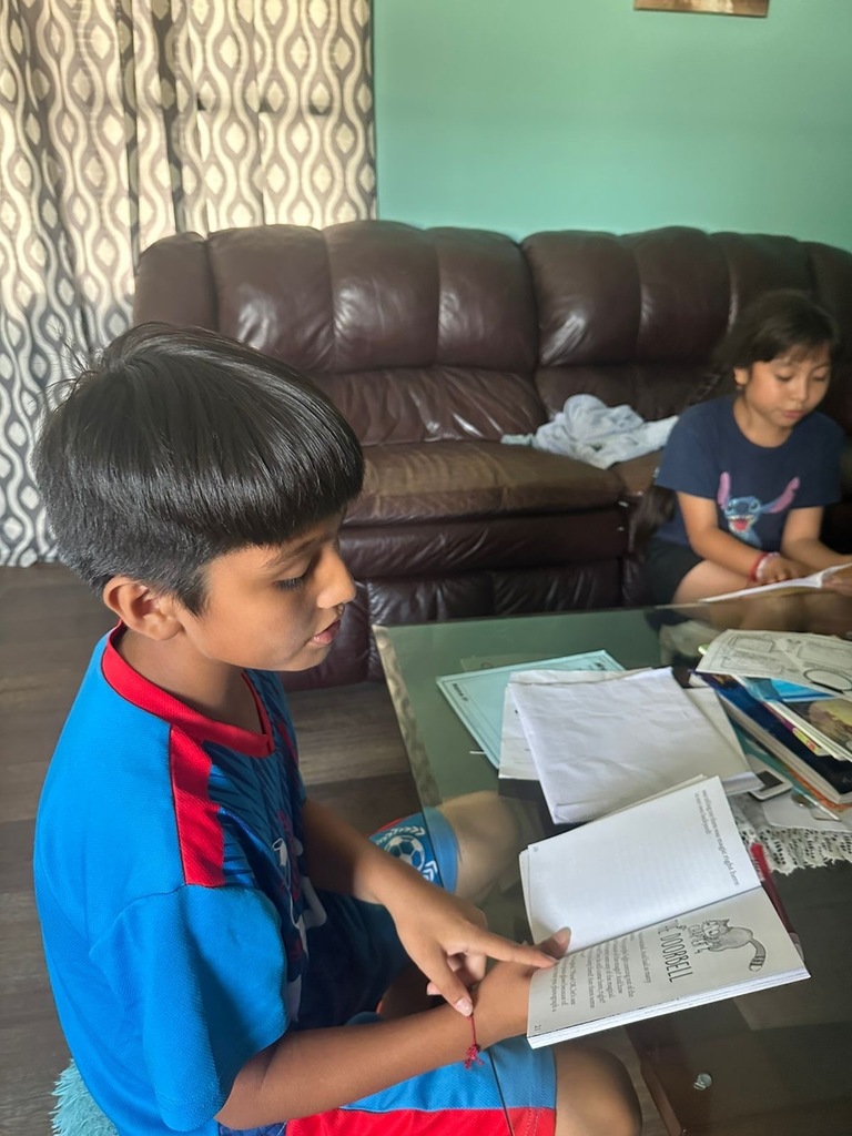 A male student reading