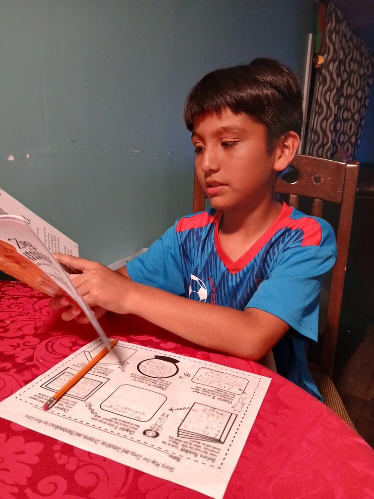 A male student reading
