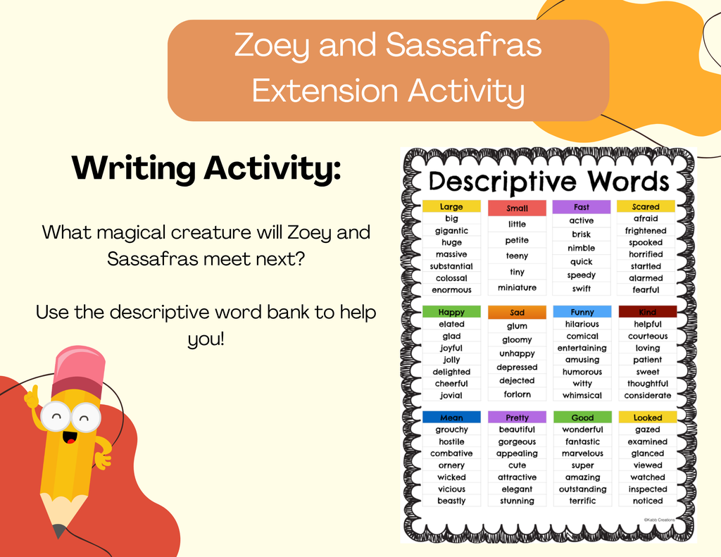 Zoey and Sassafras Writing Graphic