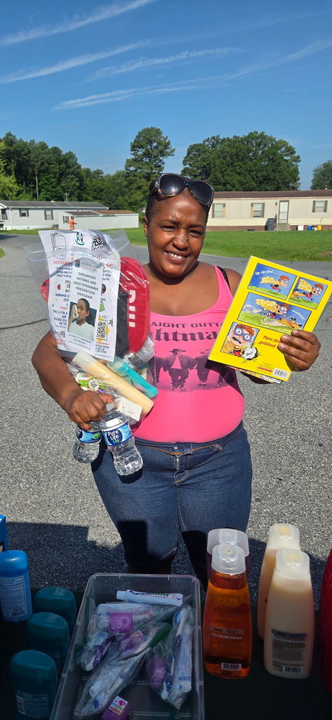 parent holding materials