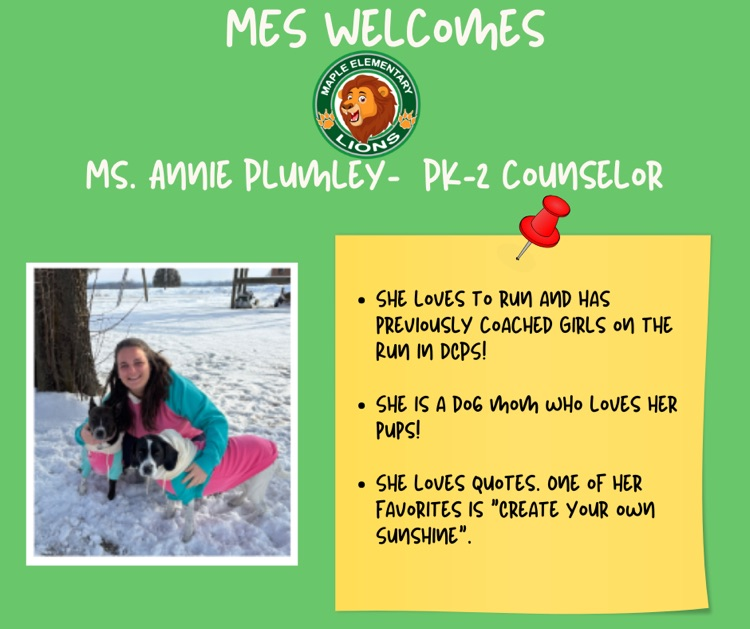 MES Welcomes Annie Plumley