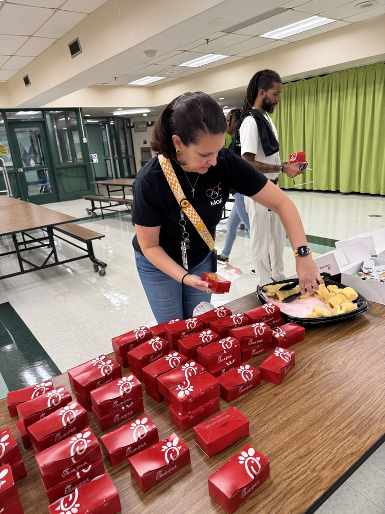 staff picking food