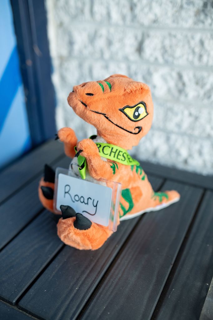 Roary the Raptor presented to school safety heroes at DCPS!