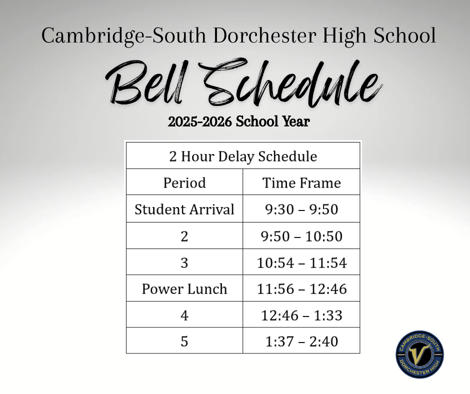 2 Hour Delay Schedule