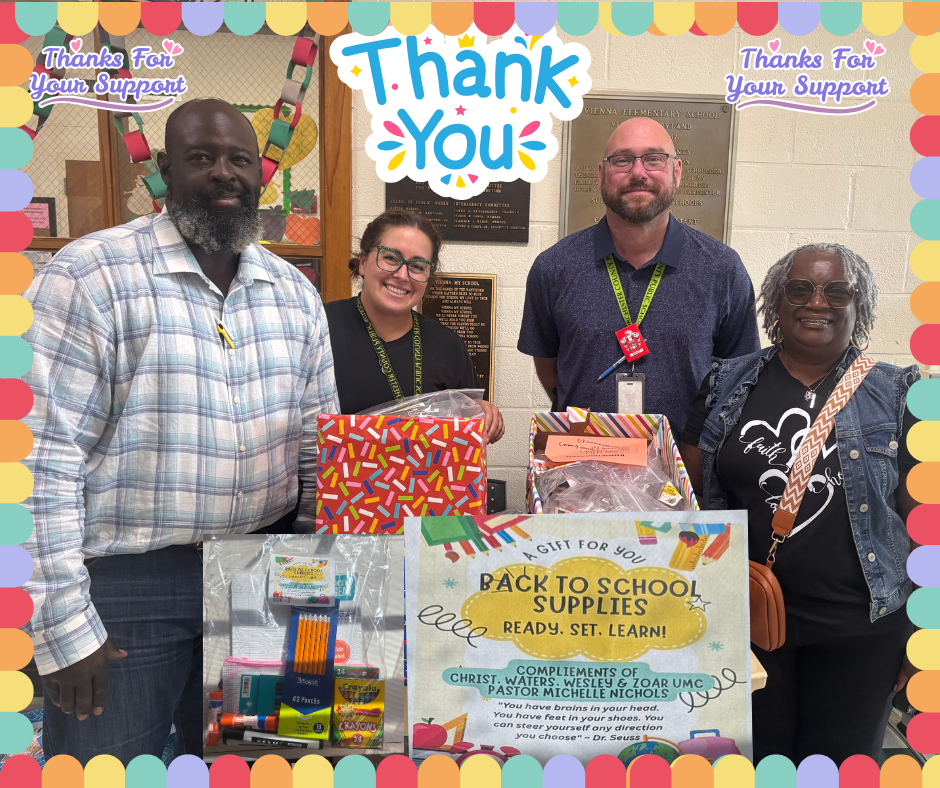 church donation of school supplies
