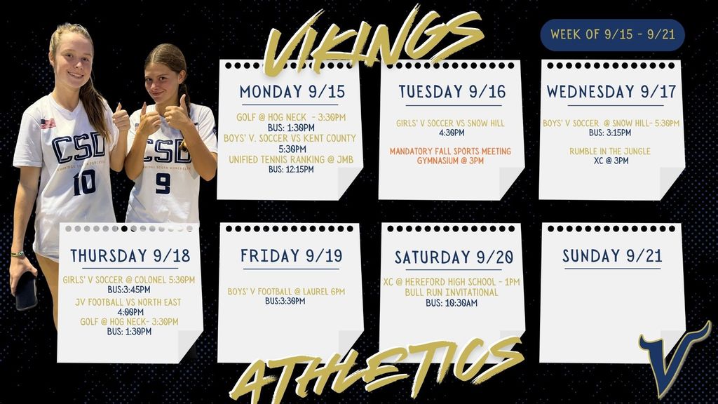 Athletic Calendar 9.15