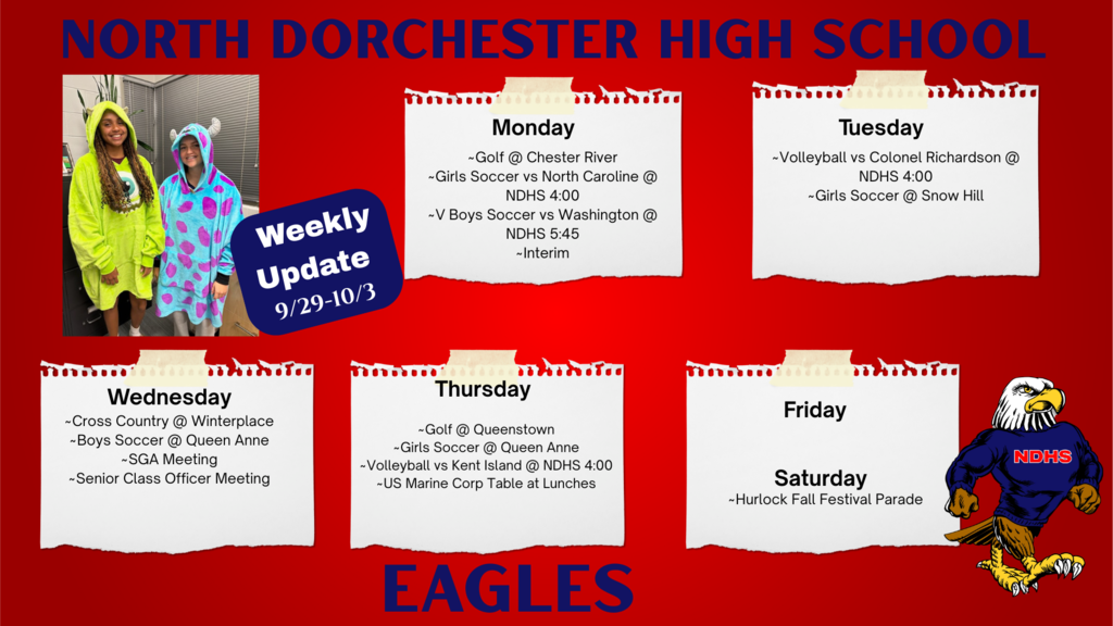 Weekly Update  for NDHS 9/29-10/3