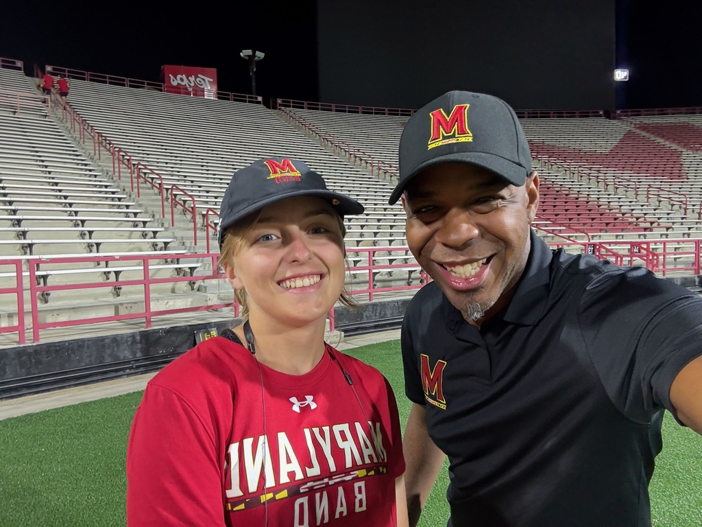 Two former DCPS graduates meet at UMD during guest speaking event for the Mighty Sounds of Maryland Marching Band