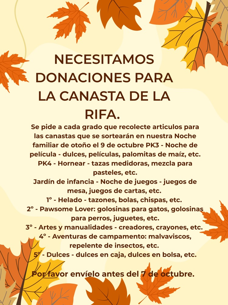 donations needed flyer Spanish 