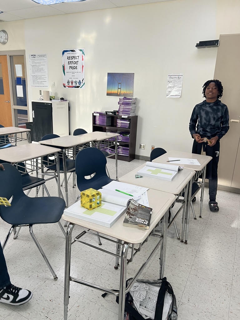 6th grade math created polyhedra from tiles