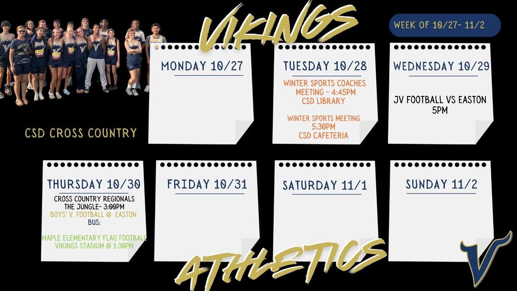 Athletic Calendar 10.27