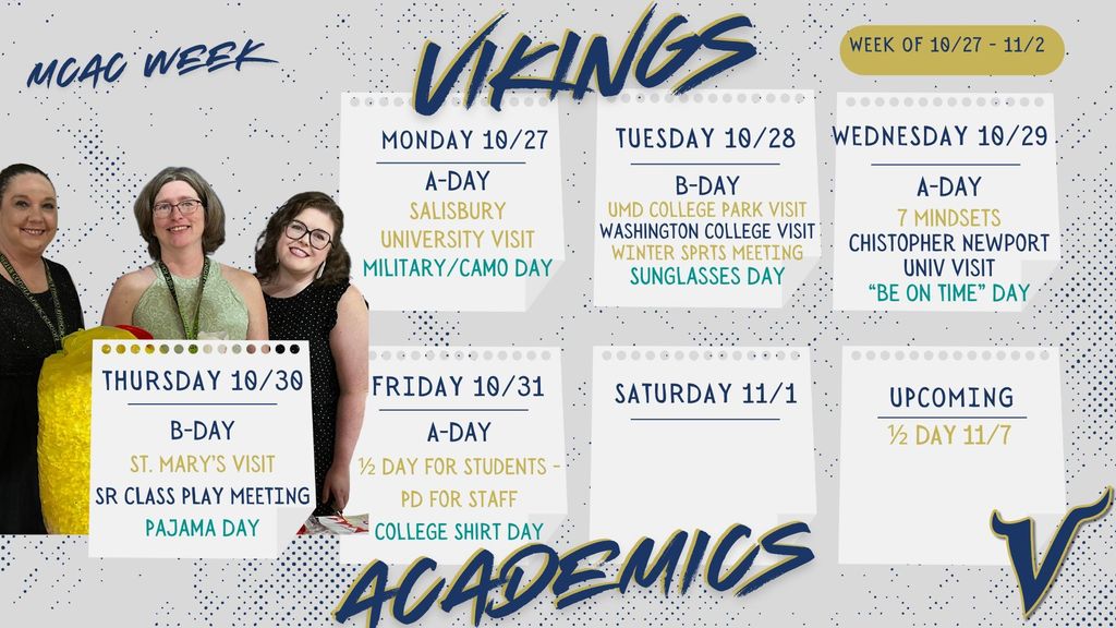 Athletic Calendar 10.27