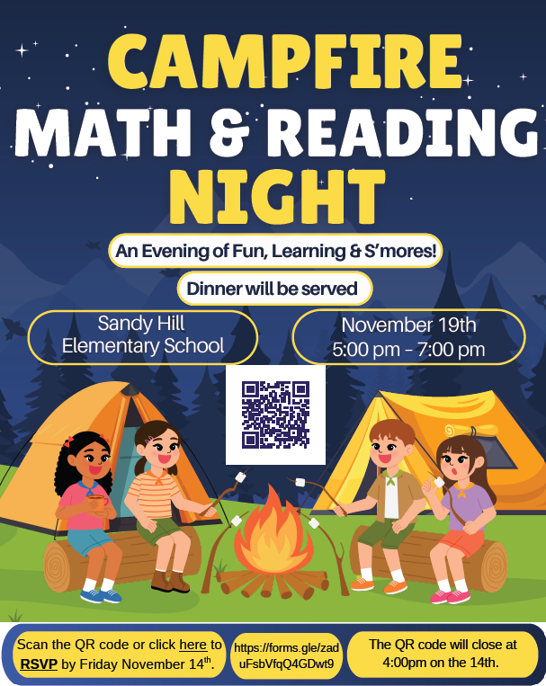 campfire math and reading night flyer