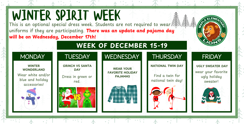MES Winter Spirit Week