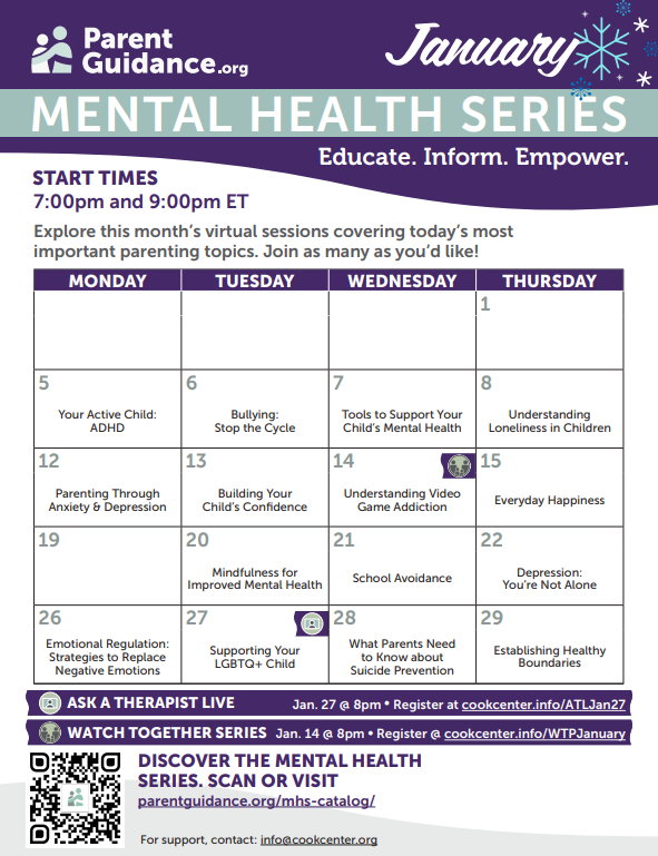 Mental Health Series Calendar