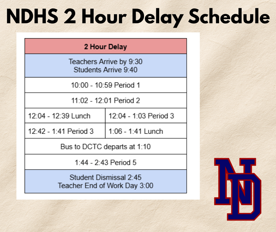 2 Hour Delay Schedule