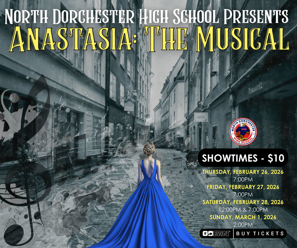 Come support our amazing students as they present "Anastasia: The Musical".  Tickets are $10 per person and can be purchased on gofan.co or at the door.  Showtimes will be: Thursday, February 26, 2026 at 7:00pm Friday, February 27, 2026 at 7:00pm Saturday, February 28, 2026 at 12:00pm and 7:00pm Sunday, March 1, 2026 at 2:00pm
