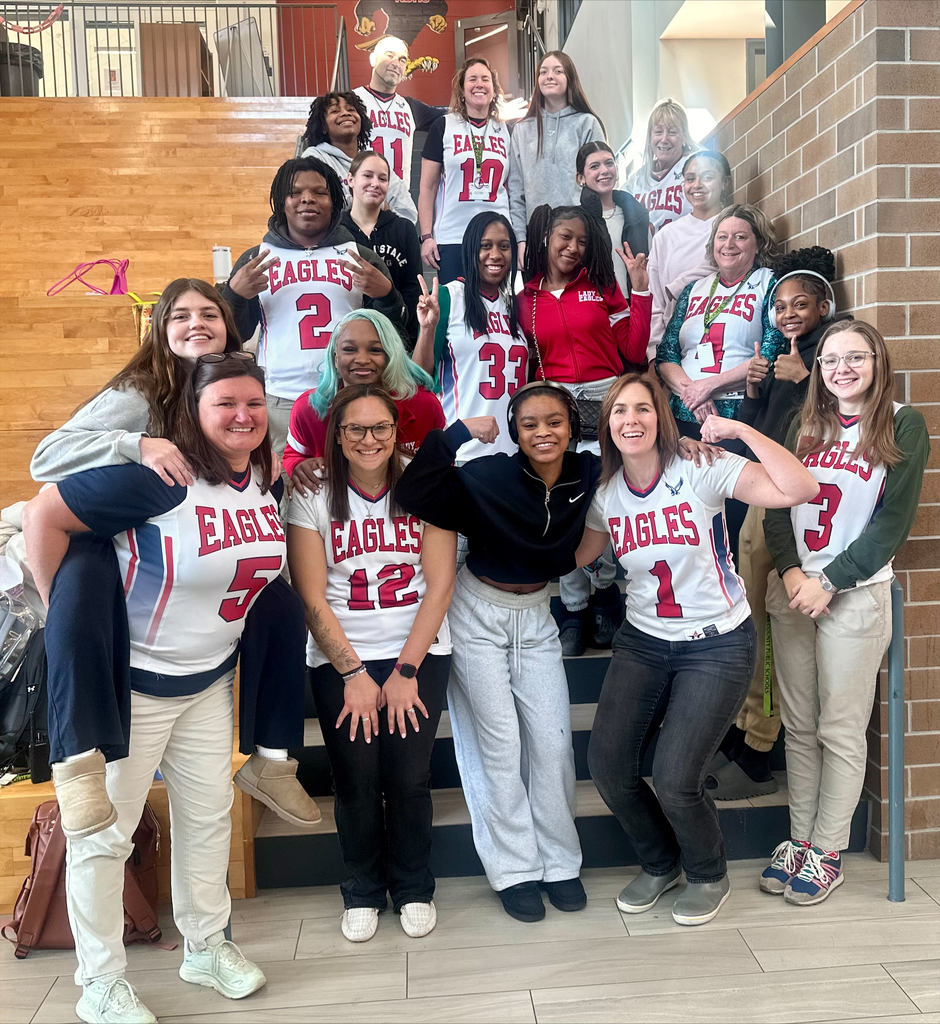 The NDHS Girls Basketball team expressed their appreciation to our staff yesterday by asking a favorite staff member to wear their jersey for the day.  They also got their 3rd straight win last night to wrap up their home games for the regular season.  Remedy Wongus had a career high 32 points on the night.  Diamond Newbill, Si'Mir Holland and Destini Wongus also scored double digits on the night.  The staff of NDHS thanks you for your show of appreciation and sends congratulations on the win and best wishes for a strong finish to your season.  Go Eagles!!