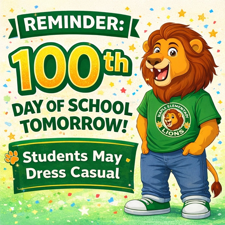 100th day of school reminder