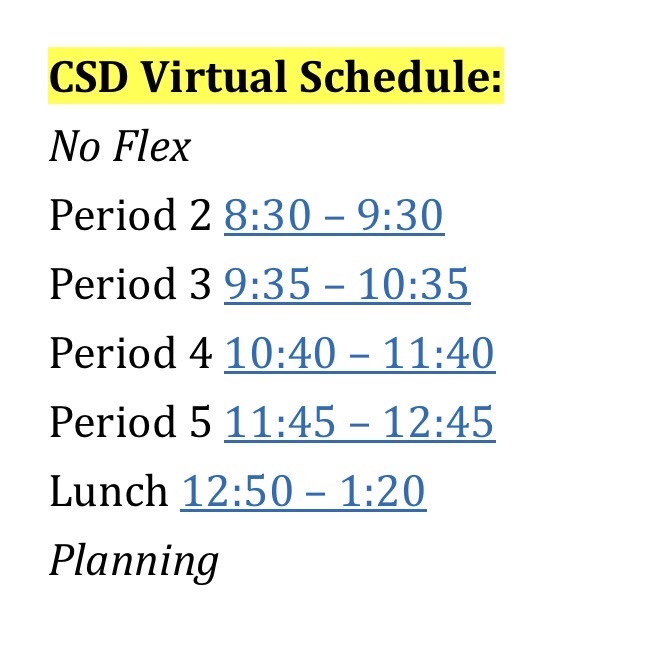 Virtual Schedule