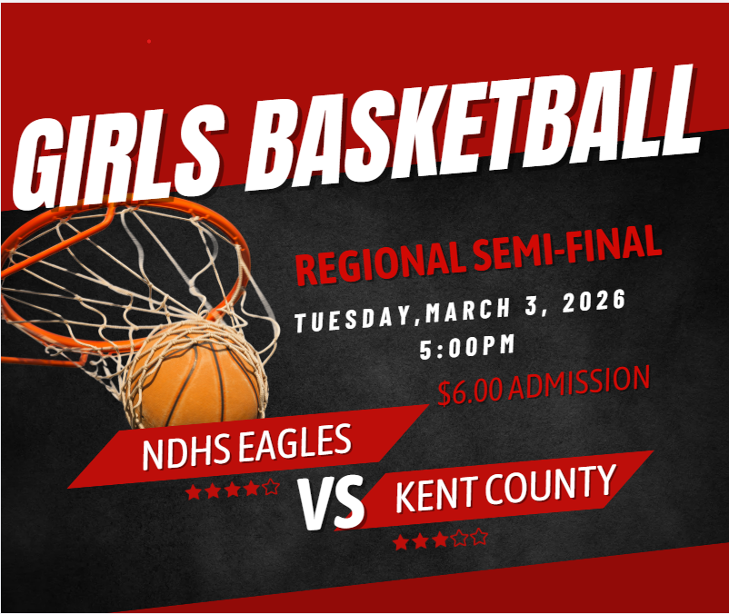 Big Congratulations to our Girls Basketball Team for finishing the regular season with a winning record and securing the #2 Seed in the Regional Playoffs. They will play at home on Tuesday, March 3rd against Kent County at 5:00pm.