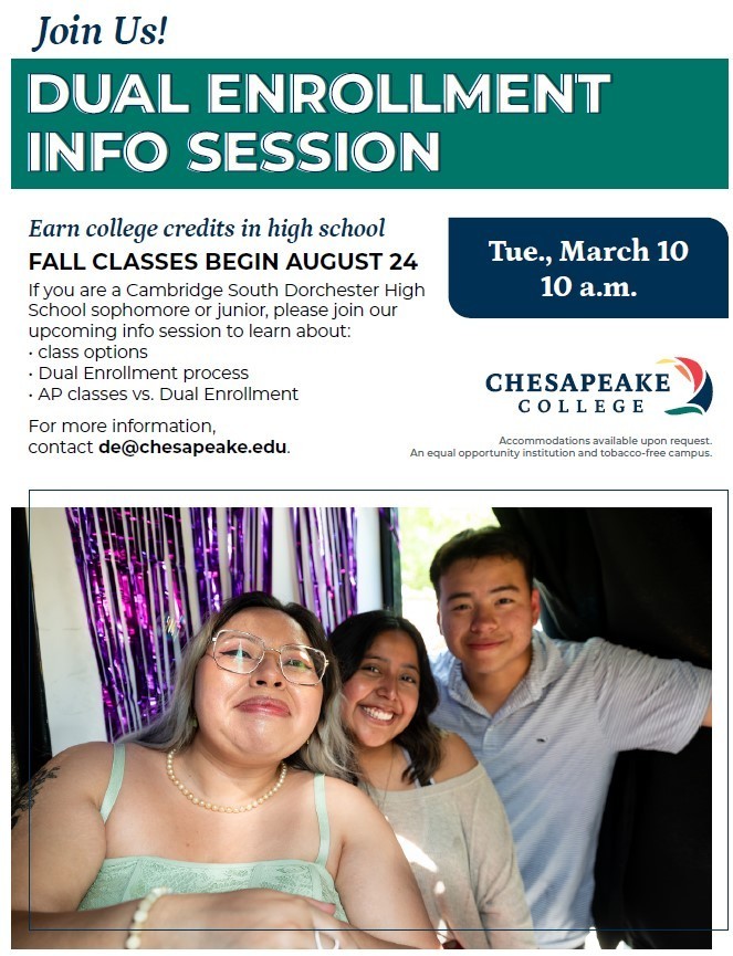 Dual Enrollment Info Session Tuesday March 10th at 10:00 AM