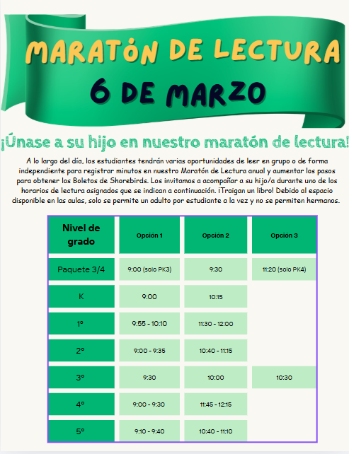 Reading Marathon Times Spanish
