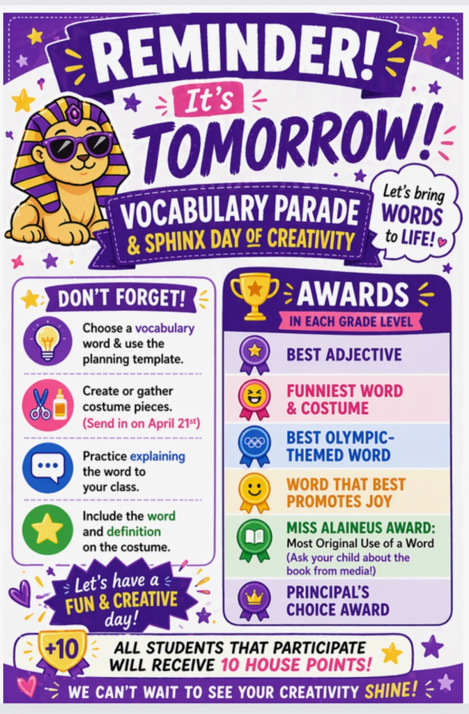 vocab day tomorrow  