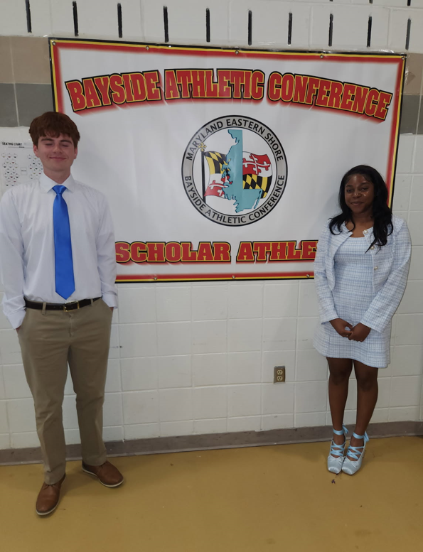 Congratulations to Joslin Cain and Christian Gorsuch on being selected as the NDHS Bayside Scholar Athletes! They were recognized at a dinner on Monday night with other athletes from all the schools in the Bayside Conference.
