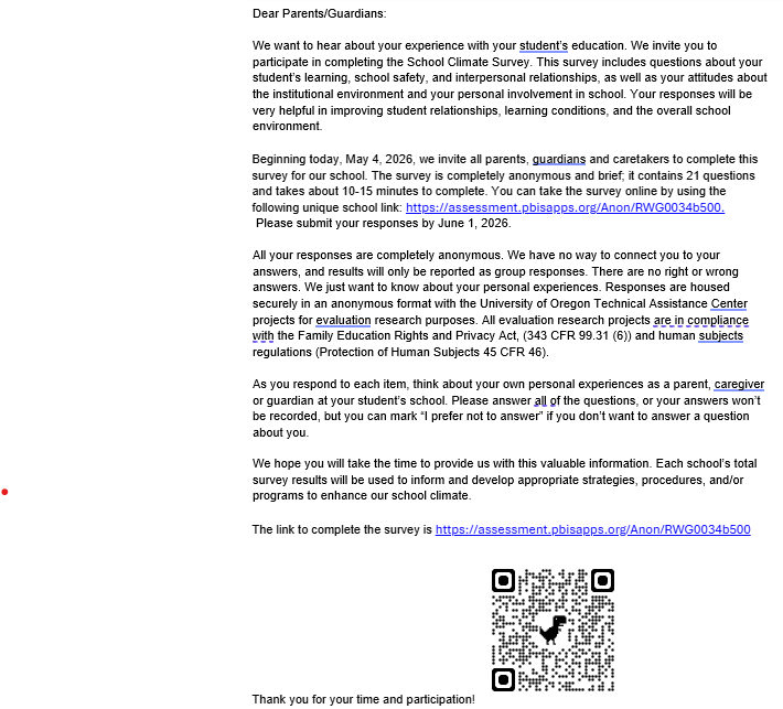 Parent Survey Invite