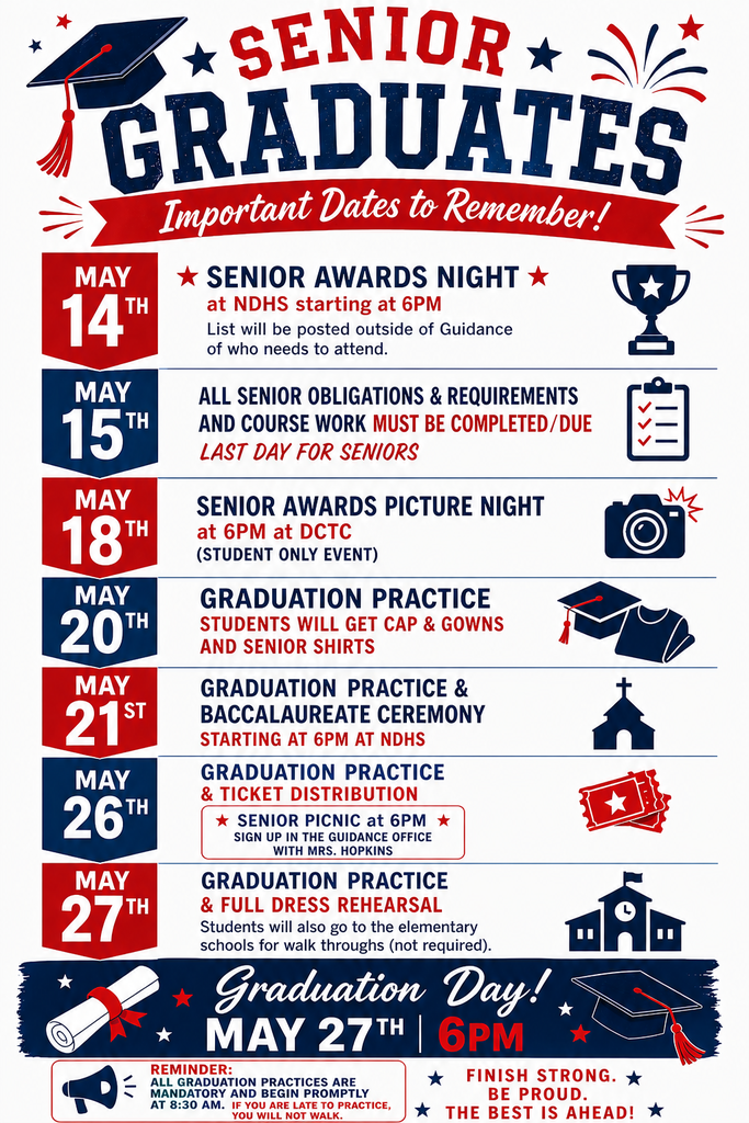 Please see important dates for Seniors!