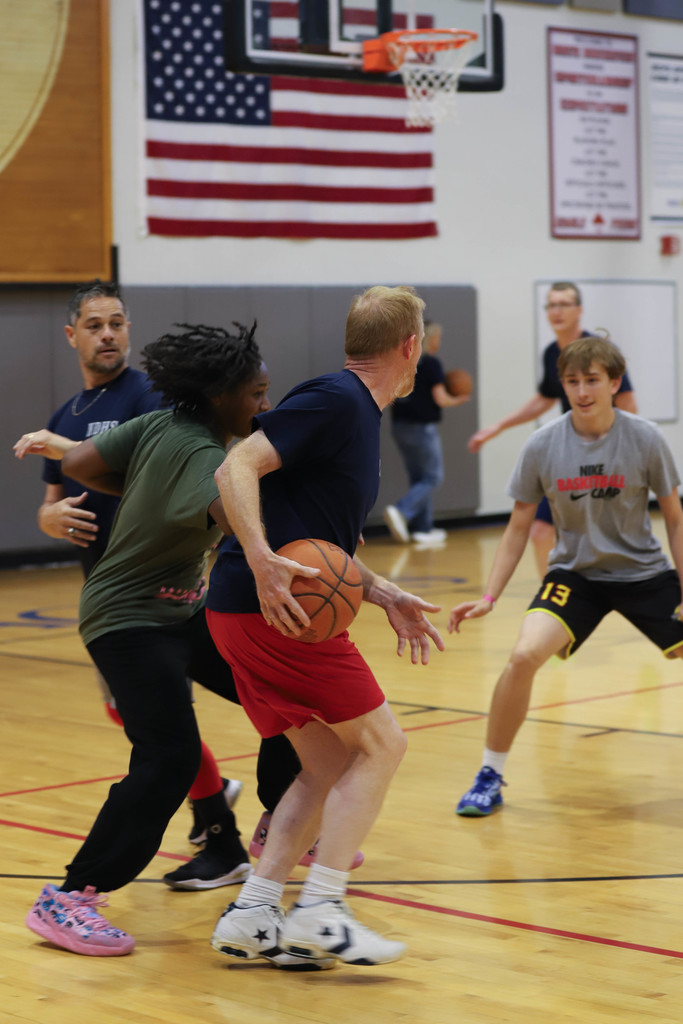 Mr. Samiec showing off his dribbling skills!