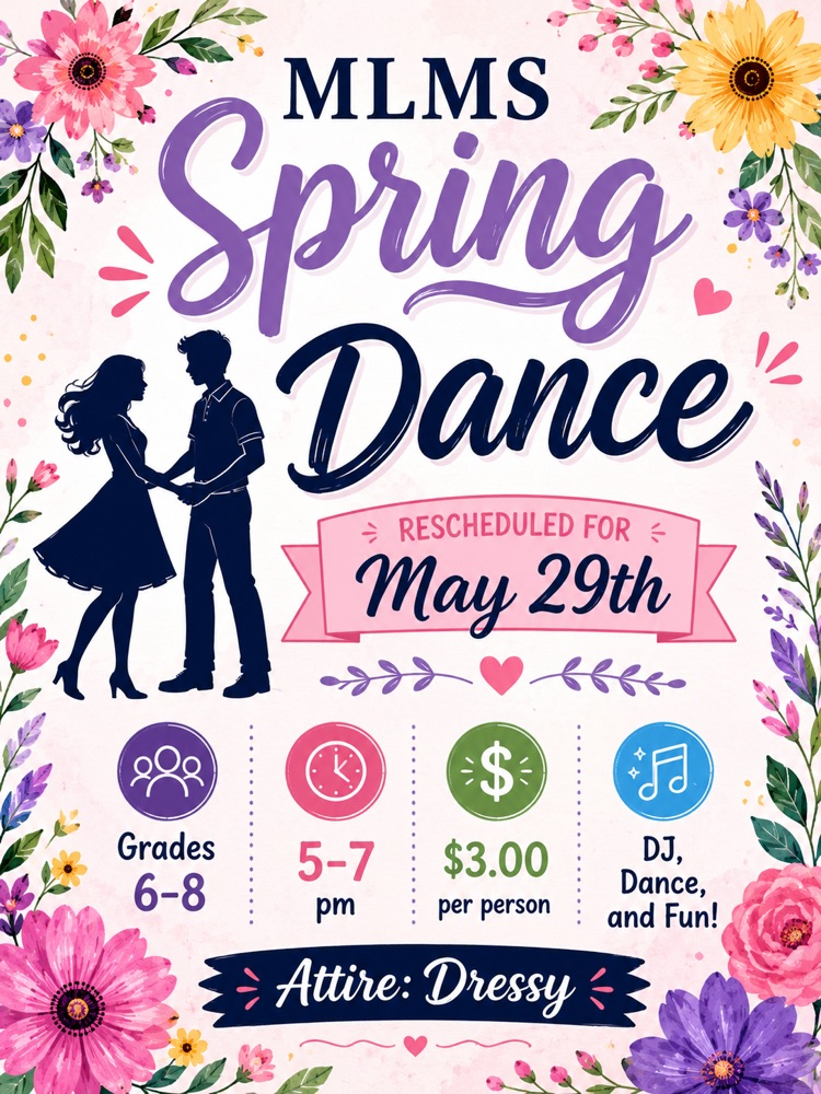 dance rescheduled to May 29th