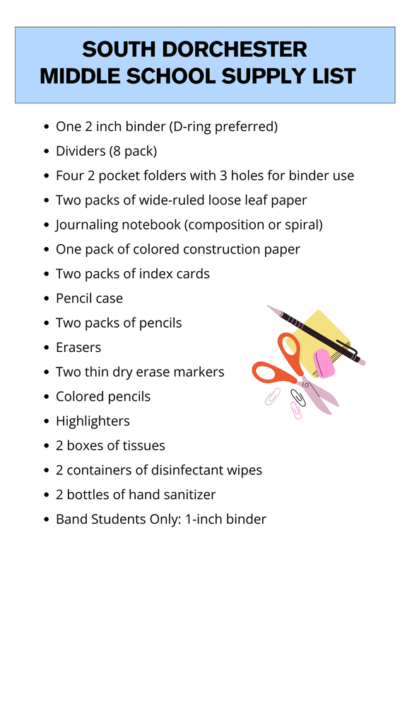 SDS Middle School Supply List
