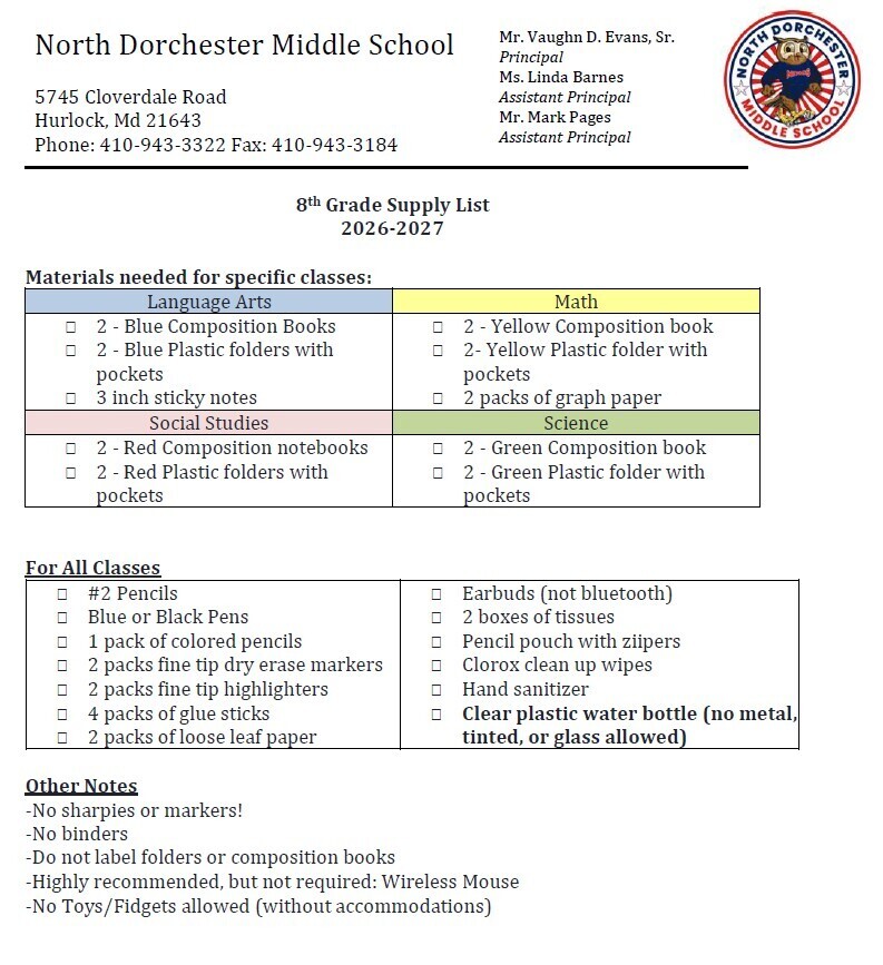 NDMS Supplies 26-27