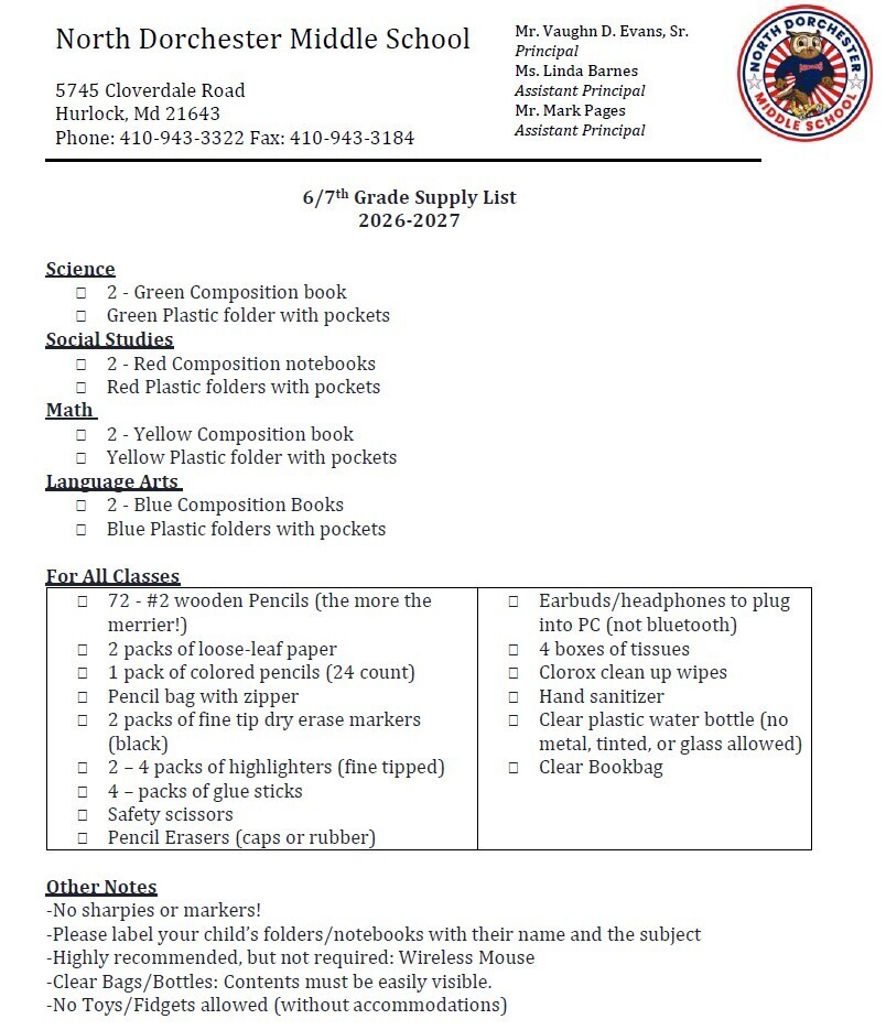 NDMS Supplies 26-27