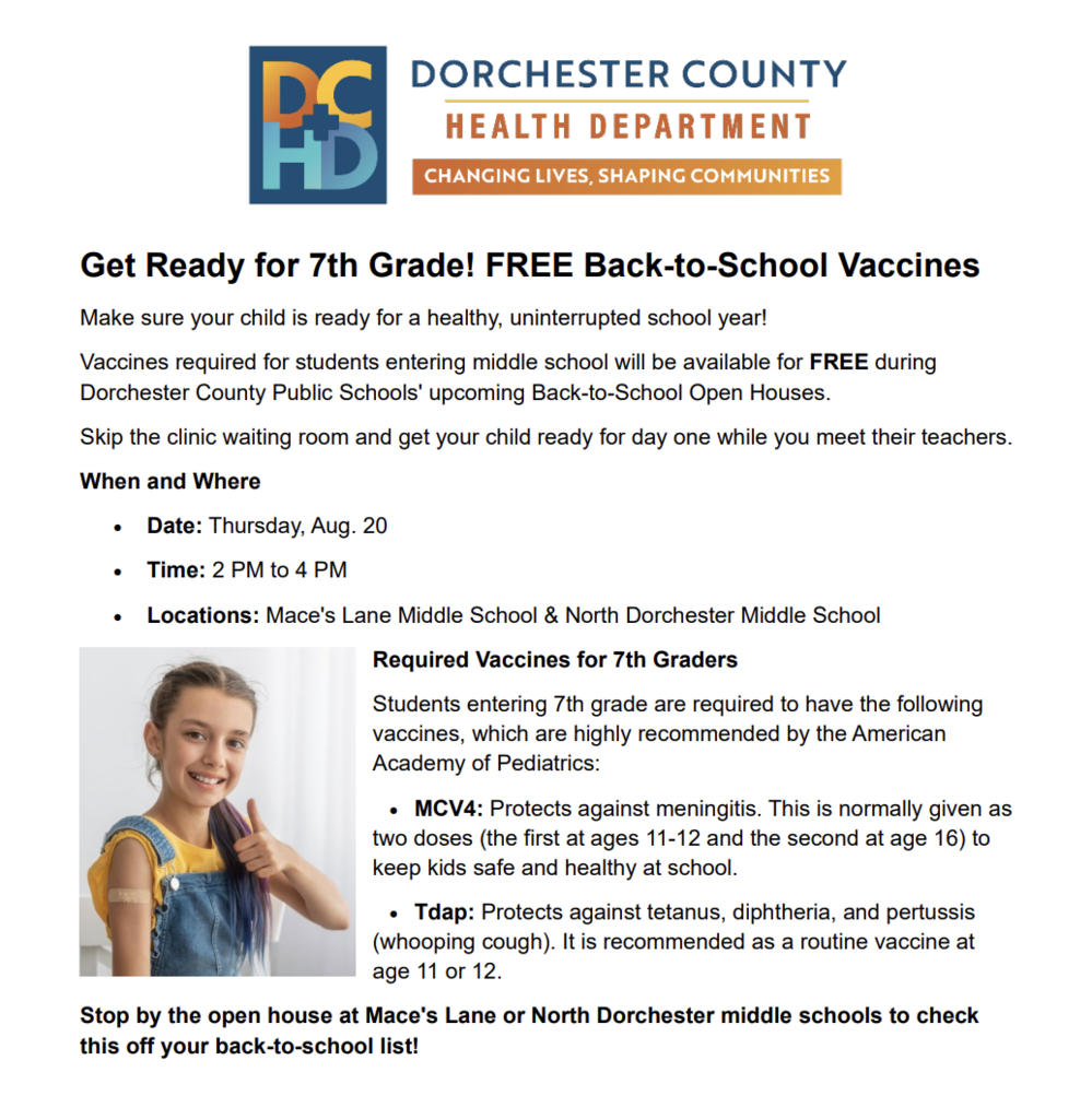 required vaccines for 7th grade