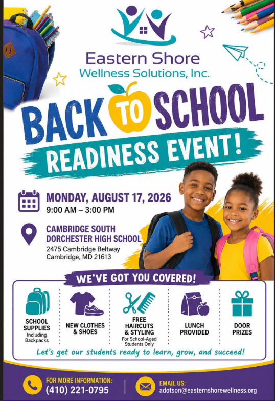 Join us for Back to School Readiness! Monday, August 17th from 9am to 3pm at CSD. Transportation is now provided.