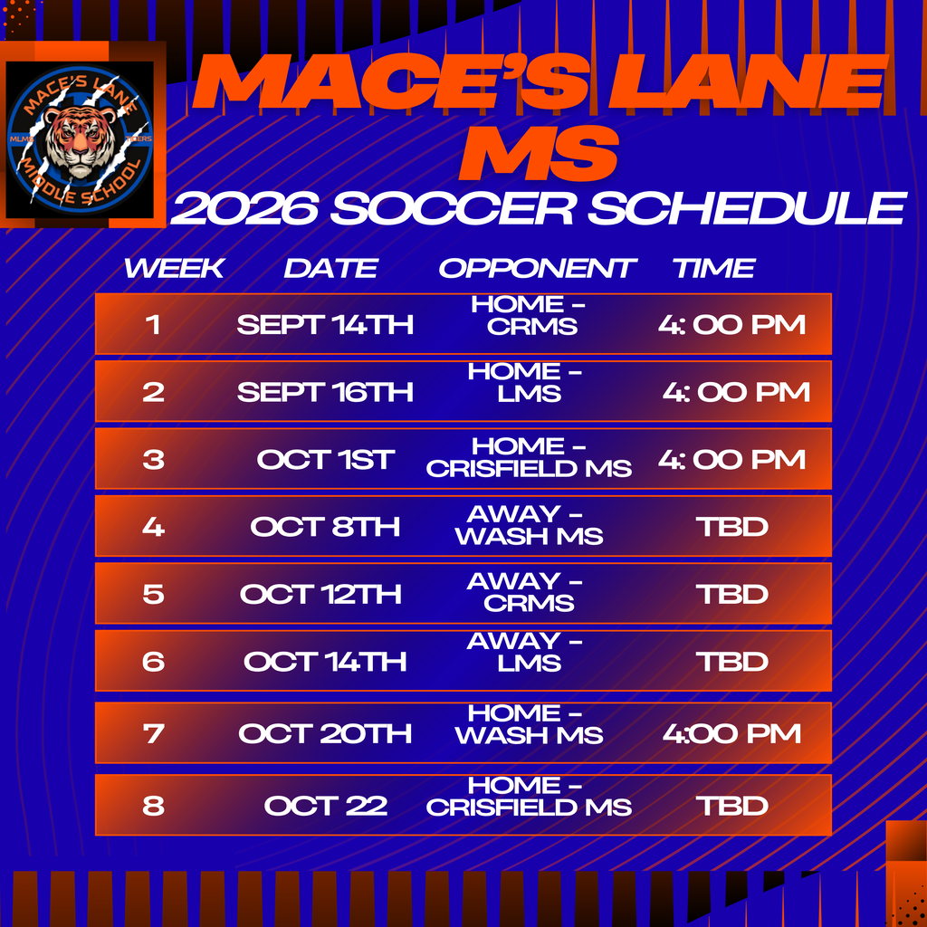 MLMS soccer schedule