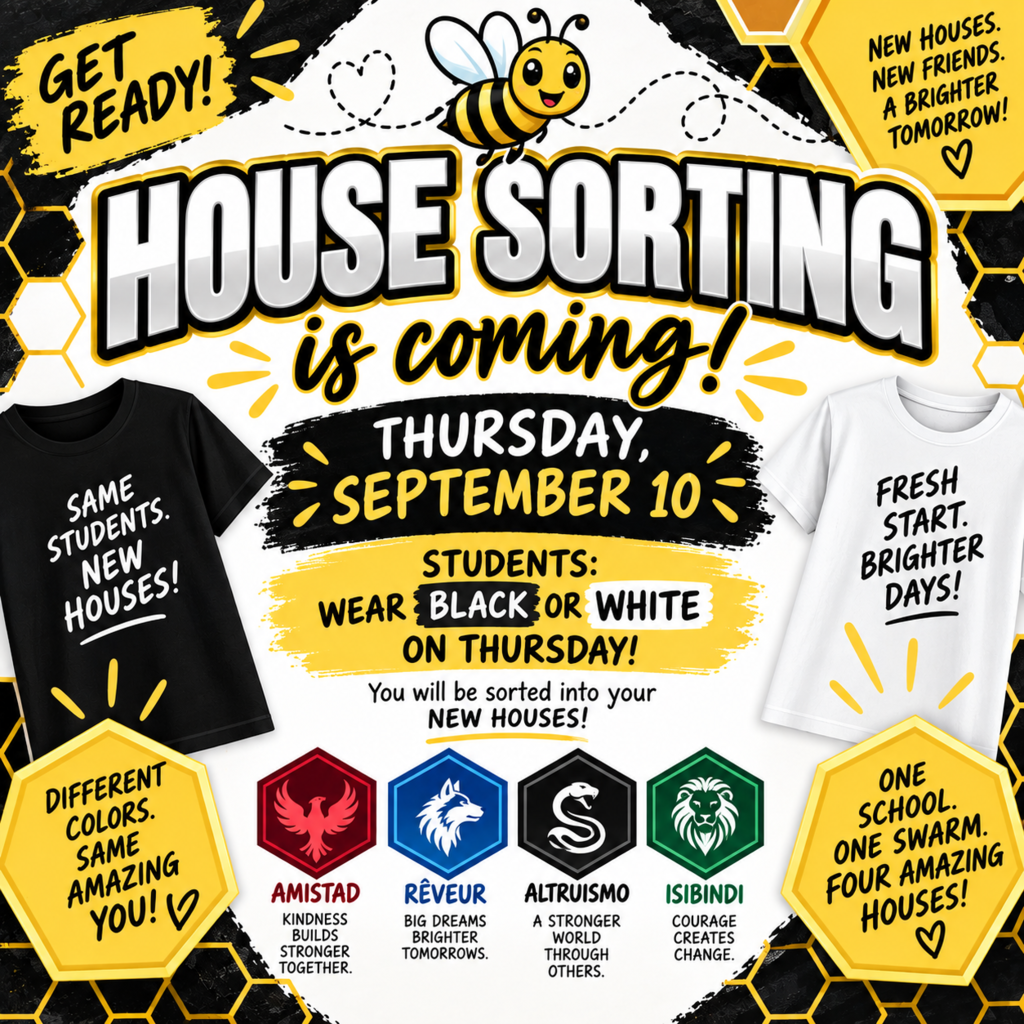 Students are getting sorting in their new houses. Students have the option of wearing black or white.