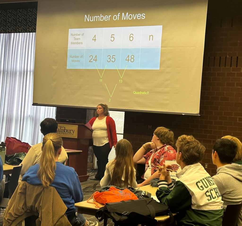 Teacher explaining math problem to classroom of students